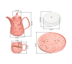 Vicenza Perlengkapan Minum Teh Set Livia Motif Marmer– Pink TM89